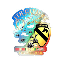 Load image into Gallery viewer, Holographic Die-cut Stickers - 7th Cavalry (Air Cav) - 1st Cav Division w SVC