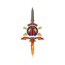 Load image into Gallery viewer, Kiss-Cut Vinyl Decals - Army - 56th Field Artillery Command - SSI w Br - Ribbon w Pershing - Firing
