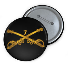 Load image into Gallery viewer, Custom Pin Buttons - 7th Cavalry Branch wo Txt