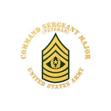 Load image into Gallery viewer, Kiss-Cut Vinyl Decals - Army - Command Sergeant Major - CSM - Veteran - Flat X 300