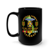 Load image into Gallery viewer, Black Mug 15oz - Vietnam Combat Infantry Veteran W 1st Bn 2nd Inf 1st Inf Div Ssi