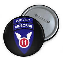 Load image into Gallery viewer, Custom Pin Buttons - 1th Airborne Division w Arctic Tab wo Txt X 300
