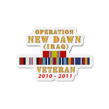 Load image into Gallery viewer, Die-Cut Magnets -Operation New Dawn Service Ribbon Bar w GWT - Iraq (2010 - 2011) X 300