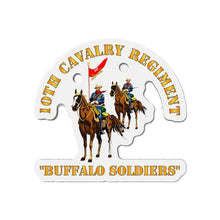Load image into Gallery viewer, Die-Cut Magnets - 10th Cavalry Regiment w Cavalrymen - Buffalo Soldiers