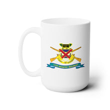Load image into Gallery viewer, White Ceramic Mug 15oz - Army - 13th Infantry Regiment - DUI w Br - Ribbon X 300