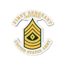Load image into Gallery viewer, Die-Cut Magnets -SSI -Army - First Sergeant - 1SG - Retired - Flat X 300