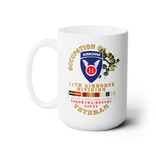 Load image into Gallery viewer, White Ceramic Mug 15oz - Army - Occupation Japan w 11th Airborne Division w OCCUPY - COLD SVC