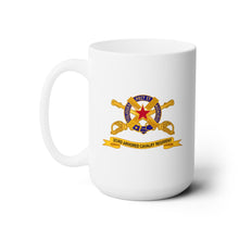 Load image into Gallery viewer, White Ceramic Mug 15oz - Army - 303rd Armored Cavalry Regiment w Br - Ribbon X 300