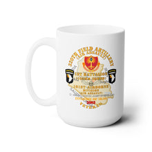Load image into Gallery viewer, White Ceramic Mug 15oz - Army - 1st Bn, 320th FA, 101st Airborne Div - Invasion - 2003 w AA Badge - Map