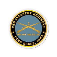 Load image into Gallery viewer, Die-Cut Magnets -Army - 2nd Infantry Regiment Branch - Do Not Touch Me - Camp Dodge, Iowa X 300