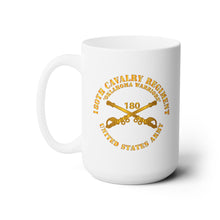 Load image into Gallery viewer, White Mug 15oz - Army - 180th Cavalry Regiment Branch - Oklahoma Warriors - US Army
