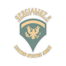 Load image into Gallery viewer, Kiss-Cut Stickers - Army - Enlisted - SPEC 5 - Specialist 5 - Std - Combat Veteran X 300