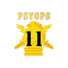 Load image into Gallery viewer, Kiss-Cut Vinyl Decals - Army - PSYOPS w Branch Insignia - 11th Battalion Numeral - Line X 300 - Hat