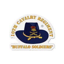 Load image into Gallery viewer, Die-Cut Magnets - 10th Cavalry Regiment w Cav Hat - Buffalo Soldiers
