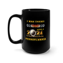 Load image into Gallery viewer, Black Mug 15oz - Total Eclipse - 2024 - I was There w Yellow Outline - PENNSYLVANIA