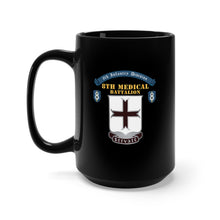 Load image into Gallery viewer, Black Mug 15oz - 8th Medical Battalion, 8th Infantry Division Scroll - DUI X 300