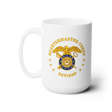 Load image into Gallery viewer, White Ceramic Mug 15oz - Army - Quartermaster Corps Branch - Retired