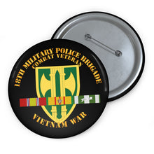Load image into Gallery viewer, Custom Pin Buttons - 18th MP Bde - Vietnam War w SVC wo DS