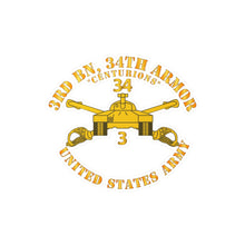 Load image into Gallery viewer, Kiss-Cut Vinyl Decals - Army - 3rd Bn, 34th Armor - Centurions - Armor Branch