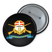 Load image into Gallery viewer, Custom Pin Buttons - 6th Infantry Regiment - DUI w Br - Ribbon X 300