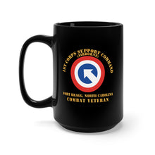 Load image into Gallery viewer, Black Mug 15oz - Army - 1st Corps Support Command (COSCOM) - FBNC - Combat Veteran X 300