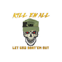 Load image into Gallery viewer, Kiss-Cut Vinyl Decals - Army - Ranger Patrol Cap - Skull - Ranger Airborne Killem All - Let God Sortem Out X 300