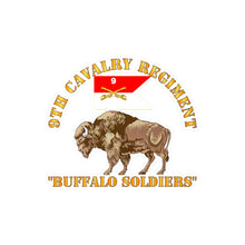 Load image into Gallery viewer, Kiss-Cut Vinyl Decals - Army - 9th Cavalry Regiment - Buffalo Soldiers w 9th Cav Guidon