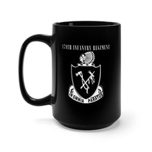 Load image into Gallery viewer, Black Mug 15oz - DUI - 179th Infantry Regiment with Text - BW X 300