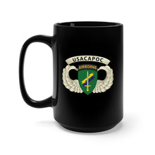 Load image into Gallery viewer, Black Mug 15oz - Army - USACAPOC Wings with Wing Tab