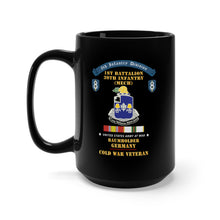 Load image into Gallery viewer, Black Mug 15oz - 8th Infantry Division Scroll - 1st Bn 39th Infantry (Mech) - Baumholder Germany - Cold War Vet w COLD SVC X 300