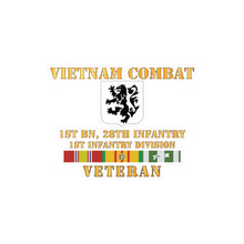 Load image into Gallery viewer, Kiss-Cut Vinyl Decals - Army - Vietnam Combat Infantry Veteran w 1st Bn 28th Inf - 1st ID
