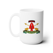Load image into Gallery viewer, White Ceramic Mug 15oz - Army - US Army Special Operations Command - Sine Pari - SSI w Br - Ribbon X 300