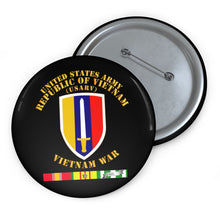 Load image into Gallery viewer, Custom Pin Buttons - US Army Vietnam - USARV - Vietnam War w SVC