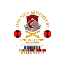 Load image into Gallery viewer, Kiss-Cut Vinyl Decals - Army - 49th Field Artillery Bn - 7th Inf Div - WWII w ARR EXP PAC PHIL SVC
