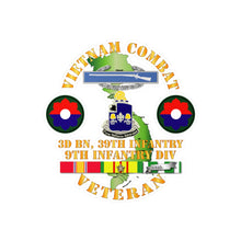 Load image into Gallery viewer, Kiss-Cut Vinyl Decals - Army - Vietnam Combat Infantry Veteran w 3rd Bn 39th Inf - 9th ID SSI