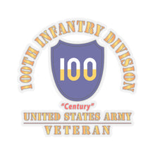 Load image into Gallery viewer, Kiss-Cut Stickers - Army - SSI - 100th Division - Century - US Army Veteran X 300