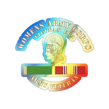 Load image into Gallery viewer, Holographic Die-cut Stickers - Womens Army Corps Vietnam Era - w WAC - NDSM X 300