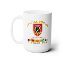 Load image into Gallery viewer, White Ceramic Mug 15oz - Army - Special Forces - MACV SOG VN SVC V1