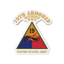 Load image into Gallery viewer, Die-Cut Magnets - Army - SSI - 19th Armored Division - WWII - US Army X 300