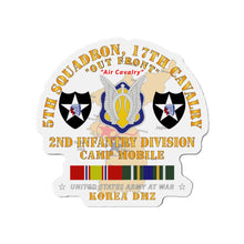 Load image into Gallery viewer, Die-Cut Magnets - Army - 5th Squadron, 17th Cavalry - Camp Mobile - 2nd ID w Map w KOREA SVC