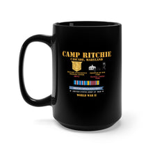 Load image into Gallery viewer, Black Mug 15oz - Camp Ritchie - Cascade, Maryland - MITC, POW Camp w SVC AMCAM - WWII X 300