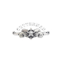Load image into Gallery viewer, Kiss-Cut Vinyl Decals - USCG - Cutterman Badge - Enlisted - Silver w Top Txt