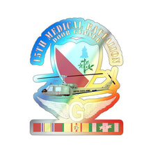 Load image into Gallery viewer, Holographic Die-cut Stickers - 15th Medical Battalion - Vietnam w DoorGunner Wings w VN SVC X 300
