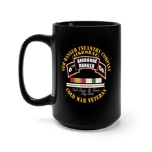 Load image into Gallery viewer, Black Mug 15oz - 6th Ranger Infantry Company - Airborne - Cold War SVC Ribbons X 300
