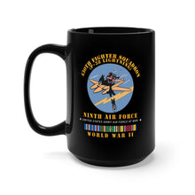 Load image into Gallery viewer, Black Mug 15oz - 430th Fighter Squadron - P38 Lightning - 9th AF - WWII w EUR SVC