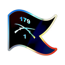 Load image into Gallery viewer, Holographic Die-cut Stickers - 1st Battalion, 179th Infantry Regiment - Guidon - Waving X 300