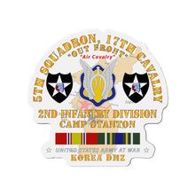 Load image into Gallery viewer, Die-Cut Magnets - Army - 5th Squadron, 17th Cavalry - Camp Stanton - 2nd ID w Map w KOREA SVC