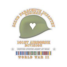 Load image into Gallery viewer, Kiss-Cut Stickers - Army - 502nd PIR 101st Helmet - WWII w EUR SVC