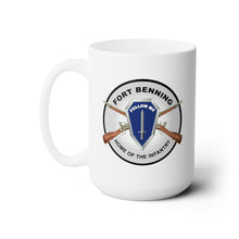 Load image into Gallery viewer, White Ceramic Mug 15oz - Army - Fort Benning, GA - Home of the Infantry