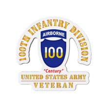 Load image into Gallery viewer, Die-Cut Magnets - Army - SSI - 100th Division (Airborne) - Century - US Army Veteran X 300